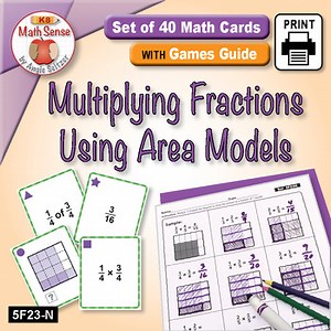5th Grade Math Sense Game | Multiplying Fractions Using Area Models 5F23-N