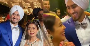 Inside Neha Kakkar and Rohanpreet Singh's wedding reception; the bride twirls in white lehenga