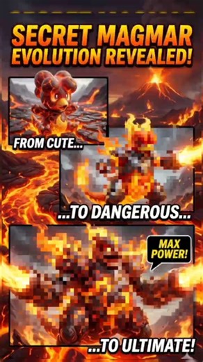 Magmar → Magmortar Evolution 🔥 Pokémon #shorts #pokemon #trending #youtube