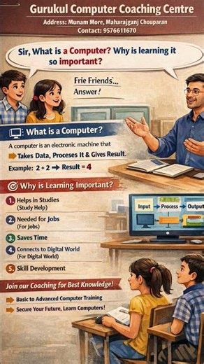 “What is Computer? 🤔Must Learn Skill 💻 Computer Learning = Success 🚀 | Join Gurukul Coaching Centre”