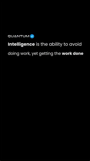 Quantum Enigma | Future of AI & Tech on Instagram: "We were taught that intelligence looks like effort. Late nights. Busy calendars. Exhaustion worn like a medal. But Linus Torvalds said something different. “Intelligence is the ability to avoid doing work, yet getting the work done.” Read that again. It isn’t laziness. It’s elegance. The highest form of thinking is not force it is design. The smartest minds don’t fight chaos. They remove it. They build systems so clean that effort disappears. T
