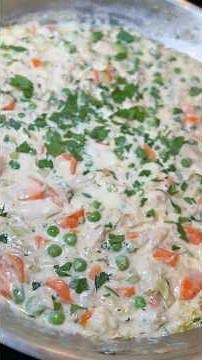 Chicken pot pie in a bowl