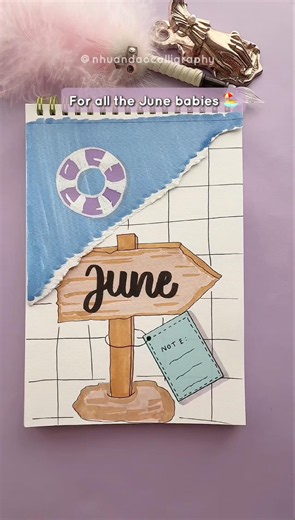 June Frontpage Design — Aesthetic Summer Beach Art #nhuandaocalligraphy #frontpage