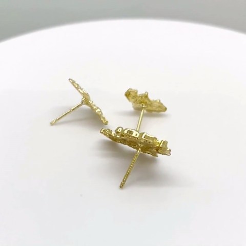 10k & 14k Solid Gold Nugget Stud Push Back Earrings Gift for Men Women Unisex - Unique Gold Jewelry Gift Dainty Everyday Studs for Him Her - Etsy