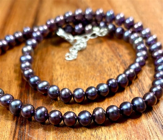 17" to 19.5" Real Peacock Fresh Water Pearl Necklace Natural 17" to 19.5" - Etsy