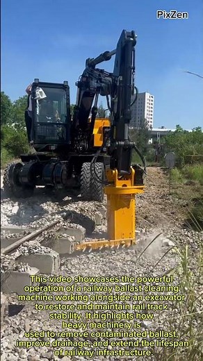 Ultimate Railway Ballast Cleaning Machine in Action Heavy Machinery at Work
