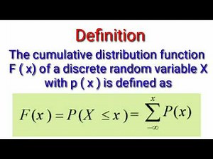 Cumulative distribution function ( cdf ) - Discrete case