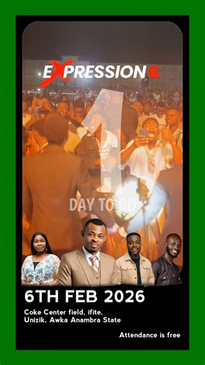 Garden of Grace Int'l Church on Instagram: "It's a day to go. Expression 6 is about to be a story told Get your dancing shoes ready Let's get the steps started #expression #expressionawka #expression6"