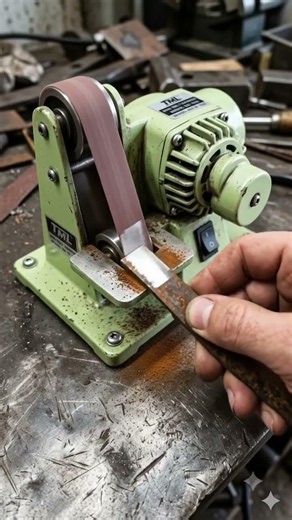 RUST VANISHES ON THIS TINY BELT SANDER #microtools #minisatisfying