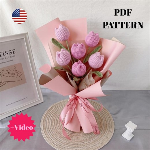 Realistic Tulip Crochet Pattern | Easy Spring Flower DIY Tutorial (PDF Download) - Etsy