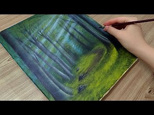 How to Paint an Enchanted Forest | Easy Acrylic Tutorial for Beginners