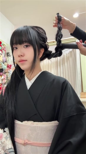 Làm kiểu tóc theo phong cách Nhật Bản (khi mặc Kimono)#着物女子 #kimono #kimonorental #fyp #hairstyle