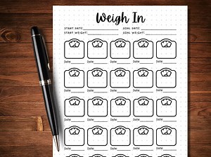 Weigh in - Fitness Tracker - PRINTABLE Journal Page - Exercise Tracker - Health Tracker - Workout Tracker - Activity Log - Weight Loss - Etsy