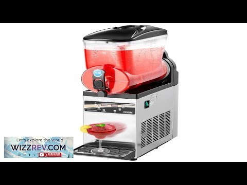 VEVOR Commercial Frozen Drink Maker 15L Single Tank Slushy Machine 60 Cups
