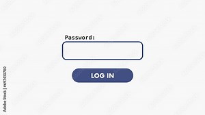 Interface for entering password. Signing into an account on a website or app. White background and green screen background. Stock Video