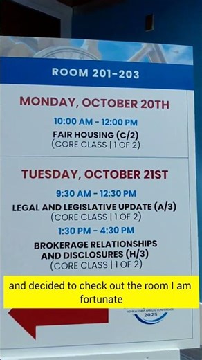 Maryland Realtors annual conference - set up of a CE class to renew a Maryland Real estate License