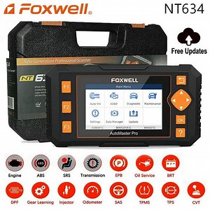 Foxwell NT634 OBD2 Scanner Check Engine Transmisson ABS SRS Airbag Four System Diagnostic Scanner Auto Code Reader SAS ABS EPB Oil Reset 11 Resets EOBD OBD2 Automotive Diagnostic Tool OBD Car Scanner