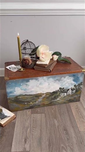 Boring brown wood box? Let’s add a little SPICE 👀what do you think of this makeover?