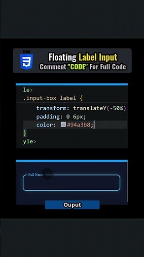 Floating Input Labels | Make Form modern #html #css #frontend #webdevelopment