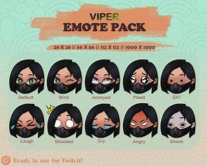 Viper Emote Pack: Valorant Twitch/discord Streaming Assets (digital Download) - Etsy
