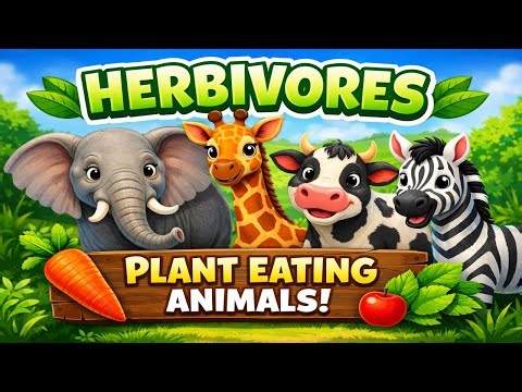 Learn 25 Herbivores with Names and Sounds for Toddlers | Plant Eating Animals