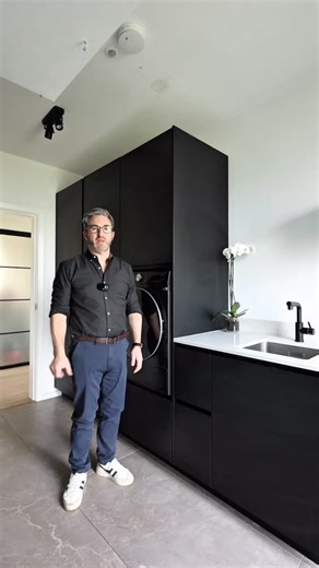 1.4K views · 13 reactions | The utility room of your dreams! ✨狀 Robert from Studio 31 shows off his modern, functional space, elevated by the sleek Soho Smoke porcelain tiles.  Minimalist, sophisticated, and full of style!  Pure inspiration for lovers of contemporary design #utilityroom #porcelain #laundry #interiordesign #homedecor | Tile Merchant Ireland | Facebook