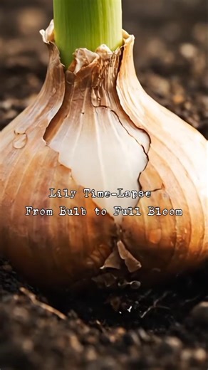 "Lily Time-Lapse: From Bulb to Full Bloom" #gardening #timelapse #plants