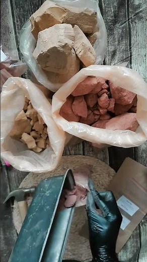 Crunchy Clay Rock Packing Live #clay #minerals #asmr #asmrsounds #pottery #clayasmr