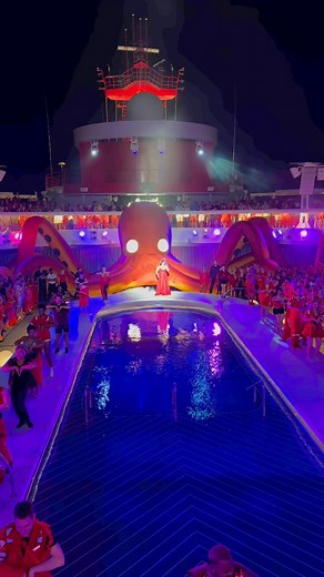 Valiant Lady Scarlet Night Pool Party 💗#virginvoyages #cruiseship #cruisetravel Virgin Voyages | Cruises Passion