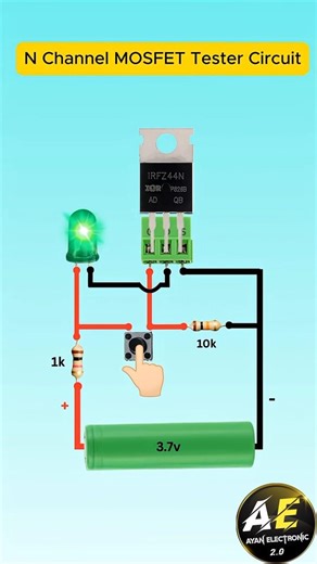 Simple MOSFET Tester Circuit | N-Channel #Shorts#electronic #viralshorts