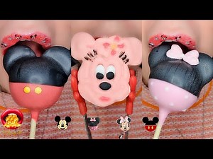 Satisfying ASMR Eating MICKEY AND MINNIE MOUSE Emoji Food Challenge Mukbang 먹방