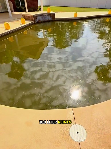 100L Chlor in einen schwarzen Pool ☣️🏊‍♂️ #pool #chlor #extremreinigung #vorhernachher #baustelle #satisfying #viral #fyp #fürdich #extrem