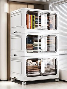 Large Capacity Folding Organizer Bins Stackable Storage Box Transparent Wardrobe Classification Box Cabinet Closet Organizing - AliExpress 15