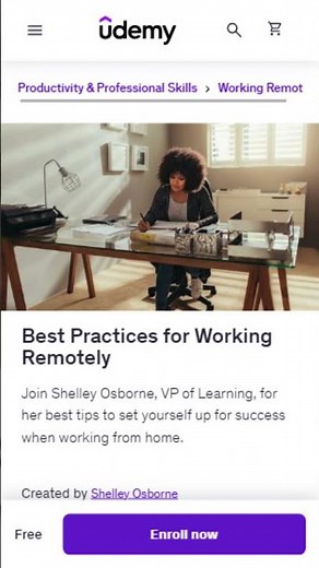 Udemy Free Course 📚 Best Practices for Working Remotely
