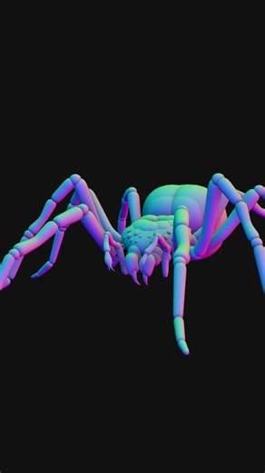 Spider 3D no Blender com Skin Modifier #b3d #blender #cgi #3d