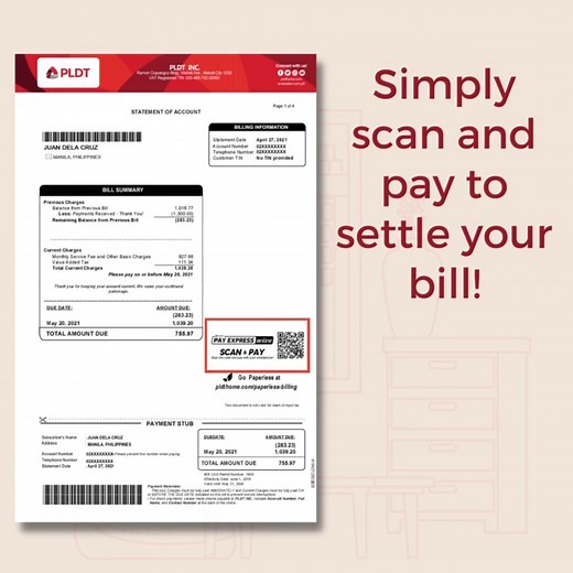 In a hurry to pay your bill? All you need to do is scan the unique QR code found on your bill and it will instantly direct you to the online payment channel. You may check the full list of our authorized payment channels at http://pldthome.info/FBAPC. | PLDT Cares