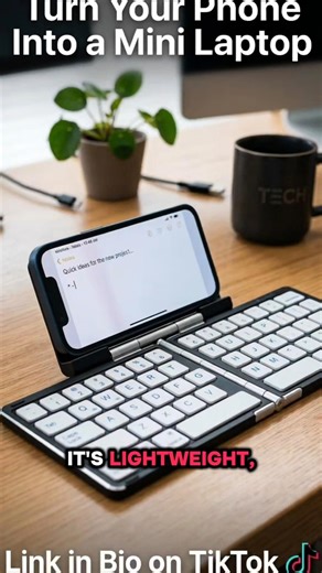 Turn your phone into a mini laptop! Foldable Bluetooth keyboard for work anywhere in the US.