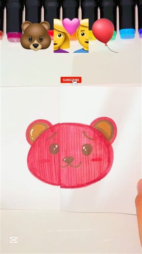 Easy Drawing Emoji’s Mix🐻👩‍❤️‍👨🎈#drawing #emojichallenge #heartemoji #gift #art #markermarvel