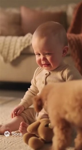 Tiny Toy Poodle Comforts Crying Baby with a Sweet Gift 💝