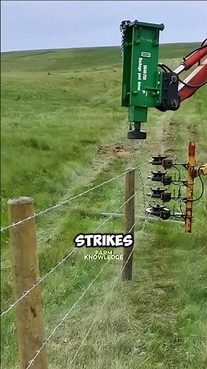 Custom-Built Fencing Machine with Hydraulic Hammer #farming #trendingshorts #fyp