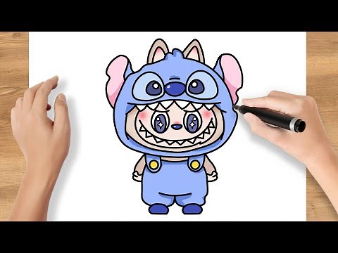 Cómo dibujar Labubu con Stitch fácil | How to Draw Labubu With Stitch Easy