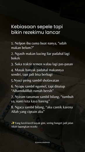 Kebiasaan sepele tapi bikin rejekimu lancar