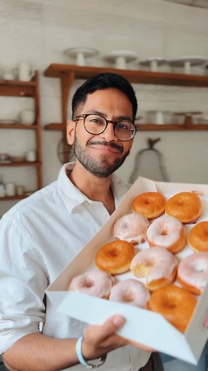 Episode 5 of #BakeItCozy🌸, a series where I make comforting desserts, perfect for chilly winter days❄️It’s the best time of the year & nothing beats gorging on Warm Glazed Donuts🍩Try this fool-proof recipe & make your dessert time unforgettable❤️ Ingredients For the dough: 🍩3 cups flour 🍩¼ cup water, lukewarm 🍩4 tsp instant yeast 🍩¼ cup caster sugar 🍩4 eggs 🍩4 tbsp (56g) butter, softened 🍩Oil, for frying For the classic glaze 🍩¾ cup icing sugar 🍩¼ cup milk Instructions 1. In a bowl, m