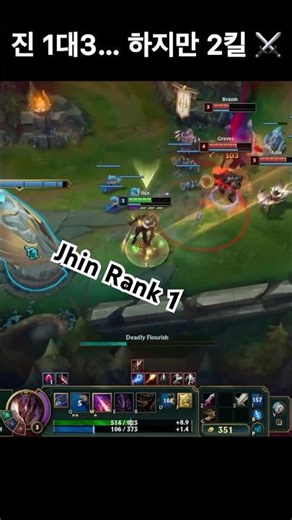 Graves Fail Gank – Jhin 1v3 Outplay 😈 Braum & Ashe Down #leagueoflegends