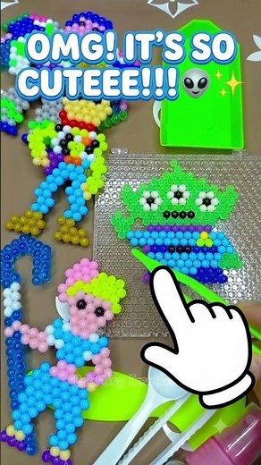 DIY Toy Story Alien Aquabeads ASMR 💚 #diy #aquabeads