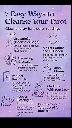 7 Ways to Cleanse Your Tarot Deck ✨