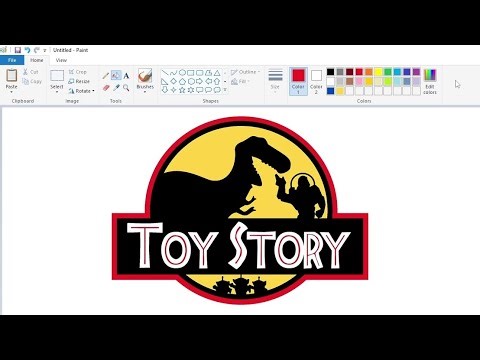 How to draw a Toy Story logo in Jurassic Park style using MS Paint | How to draw on your computer