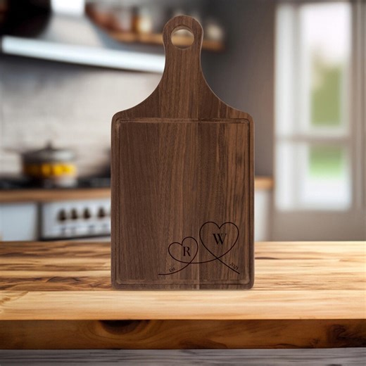 Custom Wood Cutting Board, Personalized Cutting Board, Monogram and Name Engraved Wedding Gift, Personalized Charcuterie Board, - Etsy