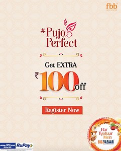 644 reactions · 18 shares | This festive season, dress to impress with our Pujo collection curated specially for you. #PujoPerfect Register on https://bit.ly/2Lb8XUE to get EXTRA Rs 100 OFF at your nearest fbb/Big Bazaar store. Valid till Sunday. T&C | Fbb - India's Fashion Hub | Facebook