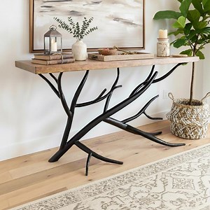 Iron Console Table – Driftwood – American Made by Urban Forge – Coal Black Finish - Etsy